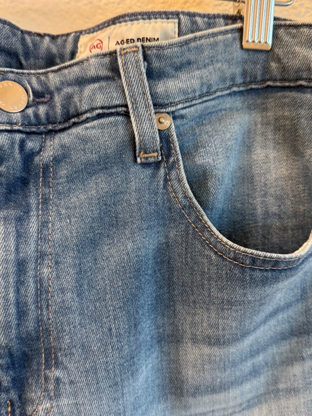 AG Saige Mid-Rise Wide Leg Jeans Light Blue Size 30 - Picture 10 of 12